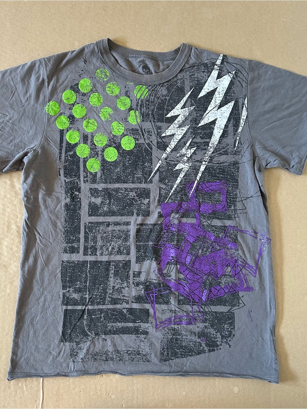 Vintage Y2K D Coded Graphic T-shirt Grunge Skater Cyber Goth Men’s Large Decoded